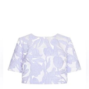 NWT Milly Jacquard Floral Crop Top - Size M (Originally $250)